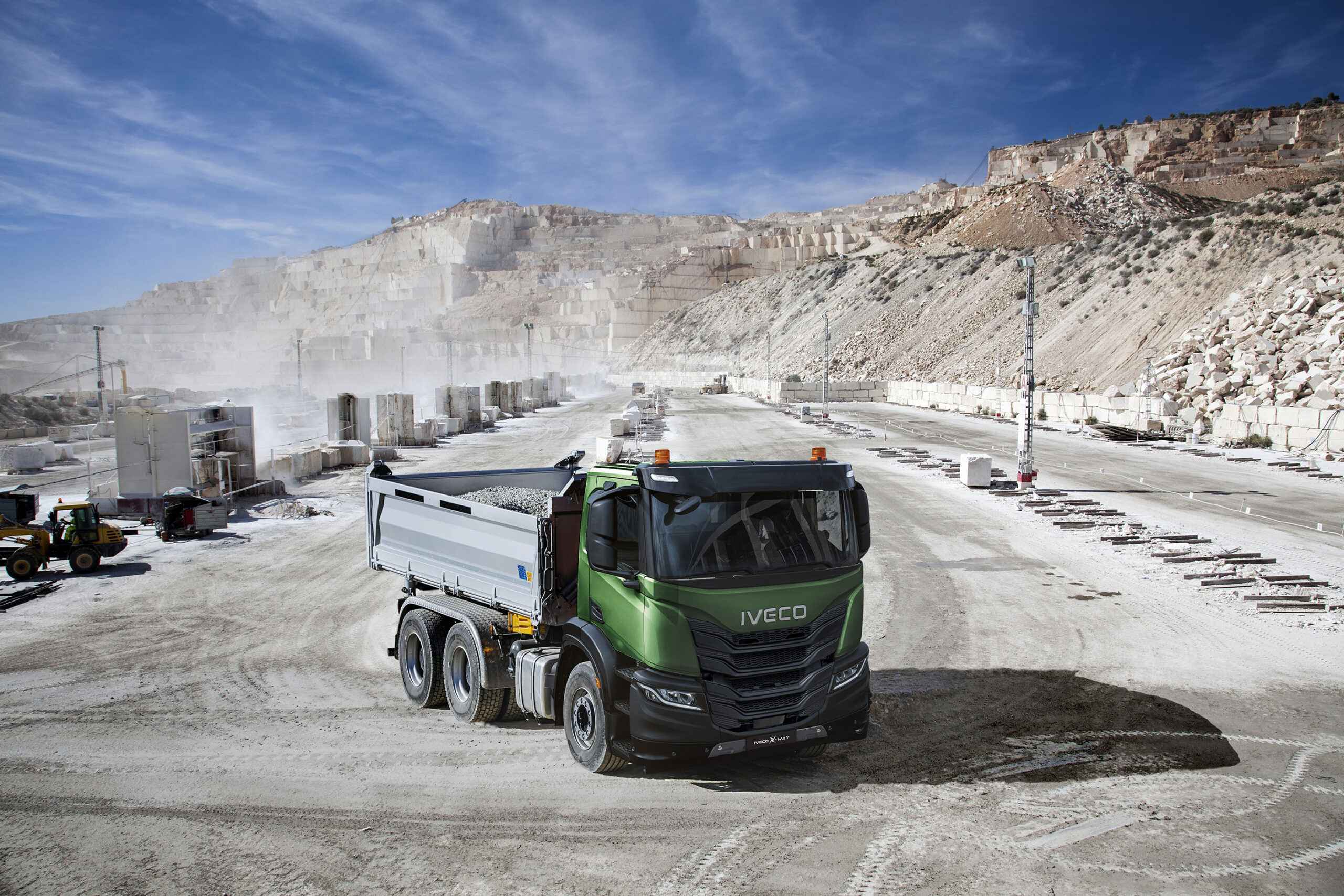 White marble quarry in production